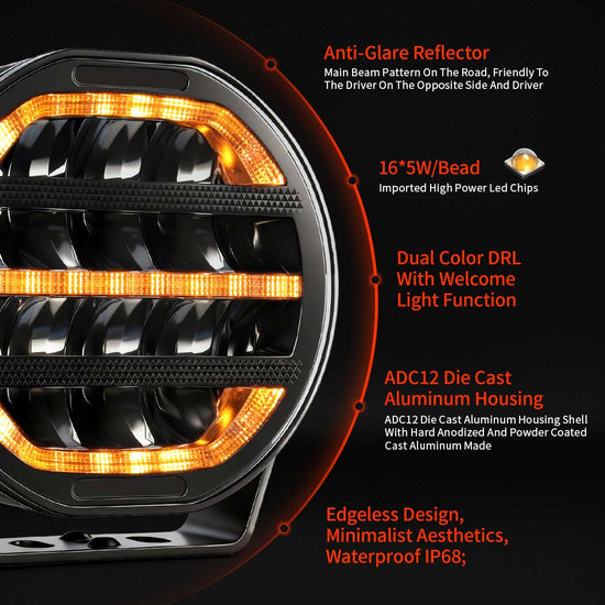 Flex 7β Round LED Driving Lights