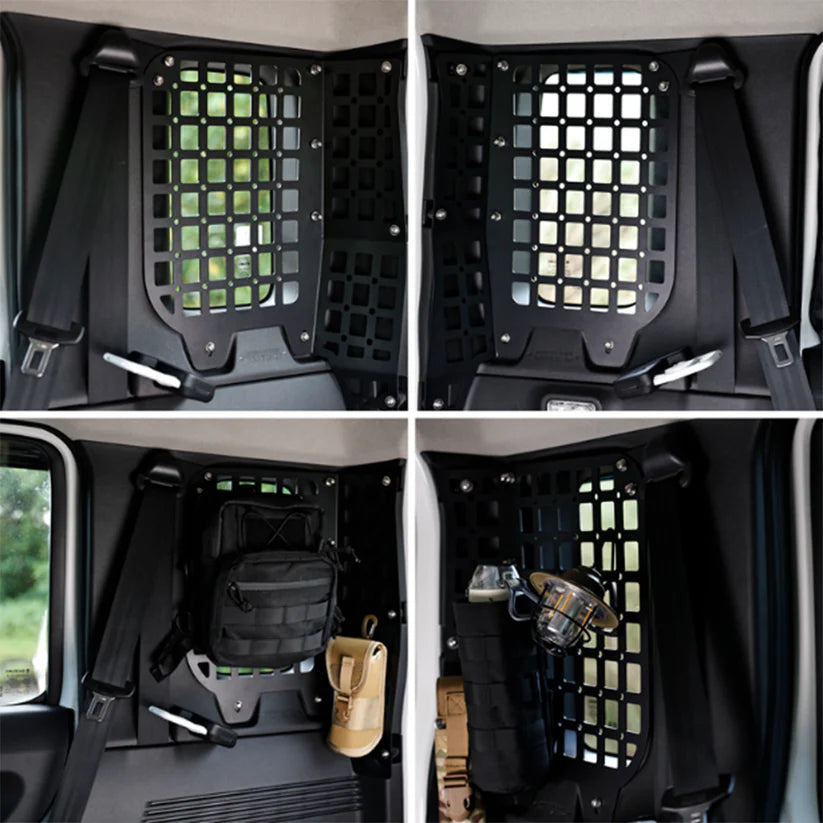 Suzuki Jimny Gen 4 Window Storage MOLLE Panel Kit | CNC Aluminium | No-Drill Install