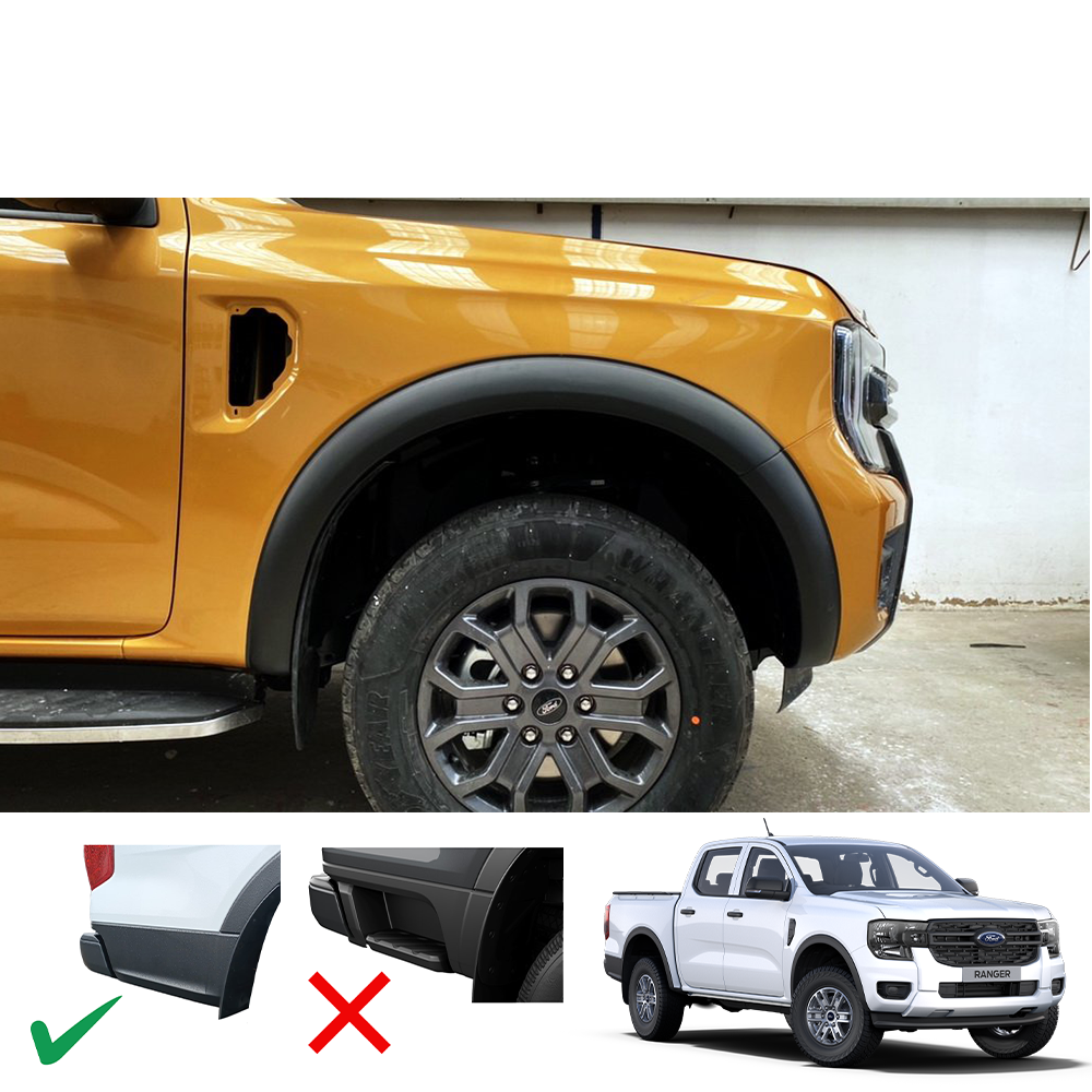 Ford Ranger 2023+ T9 V8 slimline Fender Flares Matt Back (Thai)