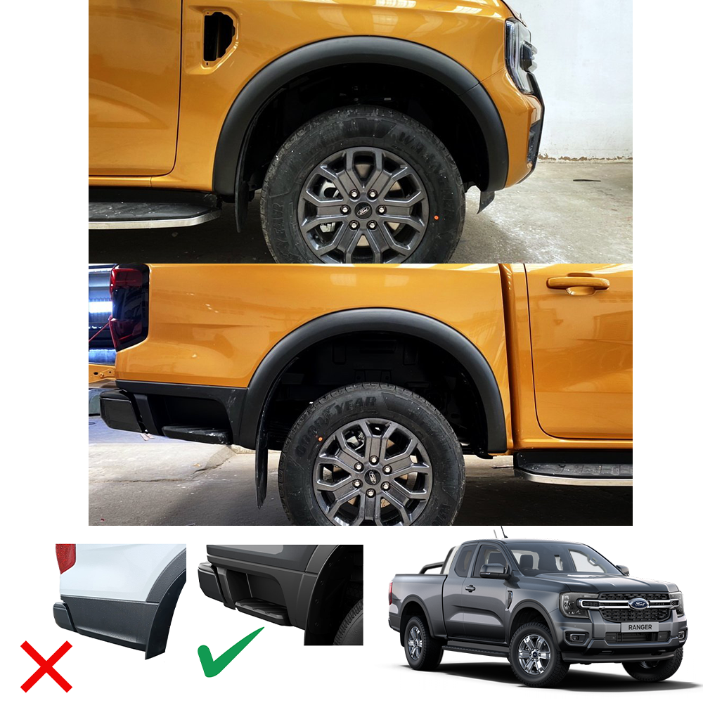 Ford Ranger 2023+ T9 V8 slimline Fender Flares Matt Back (Thai)