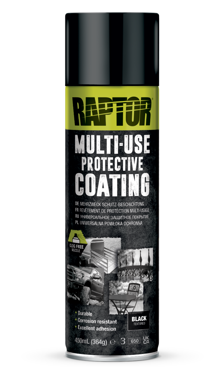 RAPTOR MULTI USE PROTECTIVE COATING AEROSOL 1K - BLACK 450ml