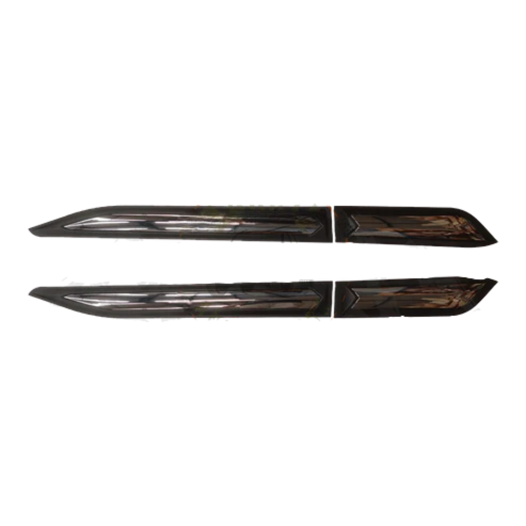 Mitsubishi Triton 2019+ Side Moldings Black & Chrome