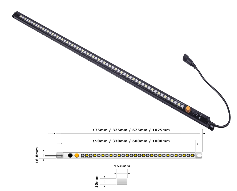 Flex Adventures 600mm Rigid LED Strip Light | White & Red | IP68 | Sealed Connector | 9–15V