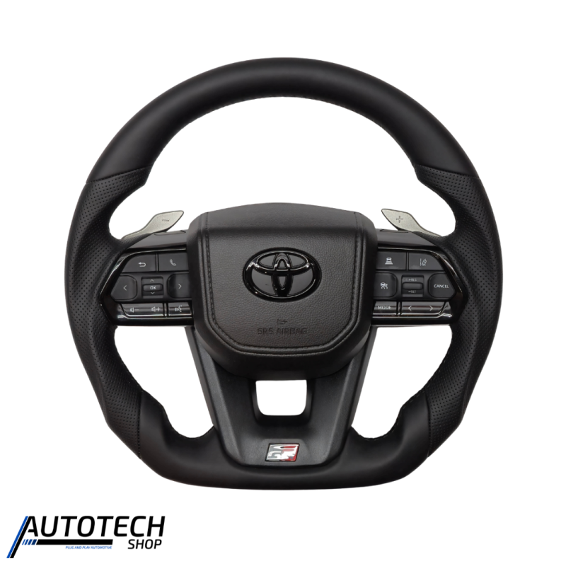 GR300 Sport Steering Wheel β Full Black Leather with Paddle Shift Land Cruiser 79 2.8 Auto