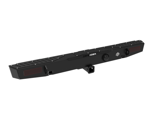 Land Rover Defender 90/110 Rear Bumper & Towbar | Integrated Recovery Points & Rear Lights | 3mm Mild Steel | SA-Made