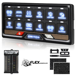 Flex Adventures FLEX 12G Bluetooth Switch Panel | 12-Gang RGB Accessory Controller