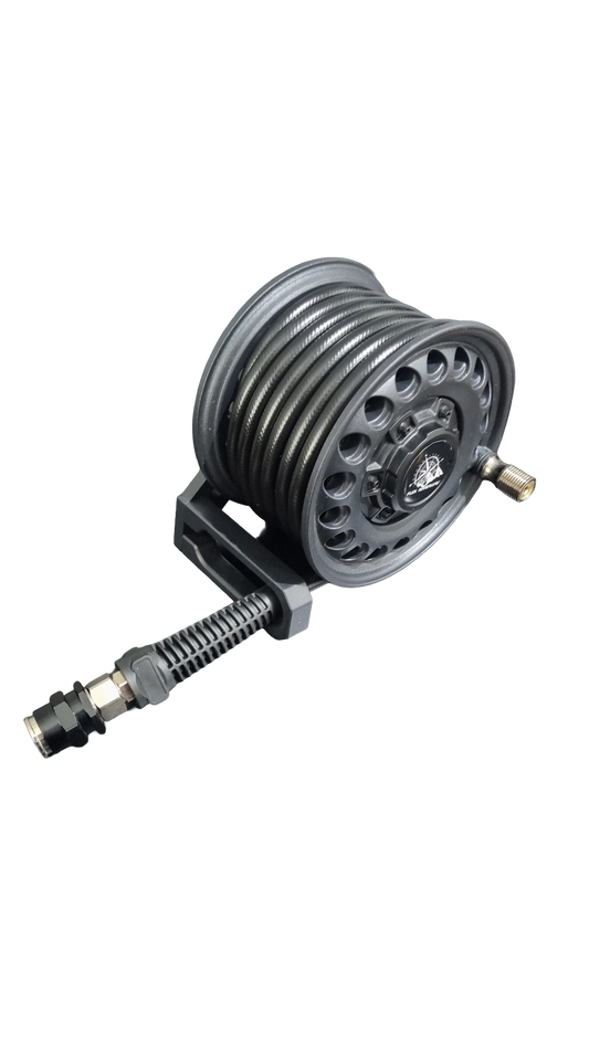 Flex Adventures Retractable Air Reel | 7m x 350 PSI Aluminium Hose Reel for Onboard Compressors