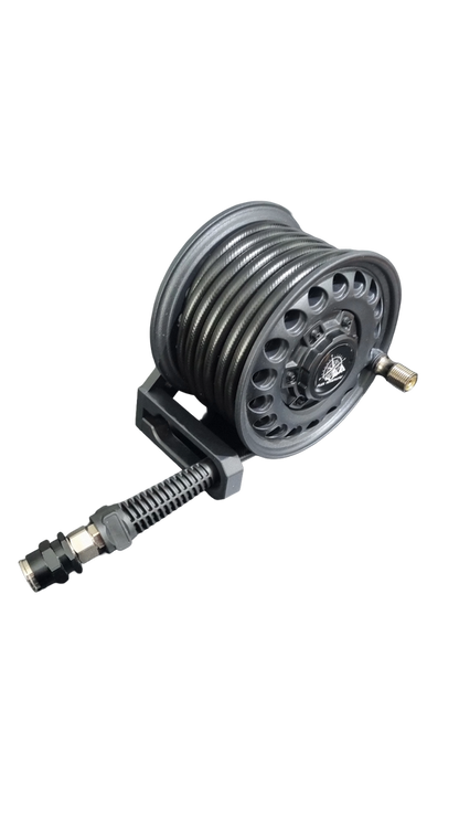 Flex Adventures Retractable Air Reel | 7m x 350 PSI Aluminium Hose Reel for Onboard Compressors
