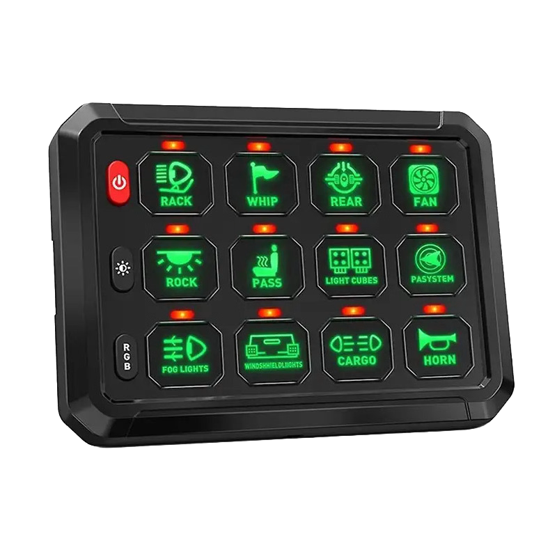 Flex 12G Wireless Switch Panel | 12V/24V 4x4 Accessory Control System (80A, RGB Backlighting, Wireless Range)