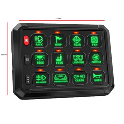 Flex 12G Wireless Switch Panel | 12V/24V 4x4 Accessory Control System (80A, RGB Backlighting, Wireless Range)