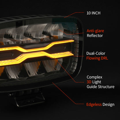 Flex 9" Rectangular LED Driving Lights