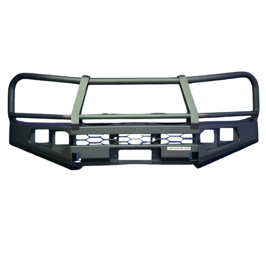 Toyota Land Cruiser 76 / 79 Series Front Bullbar Bumper with Spotlights (2007-2023) - Advanced 4x4