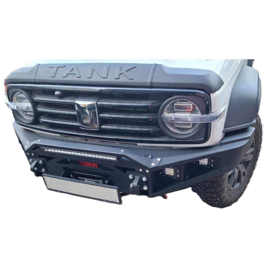 GWM Tank 300 Front Bumper | Winch Ready | Fog Lights, Bash Plate & PDC Holders | 3mm Mild Steel | SA-Made
