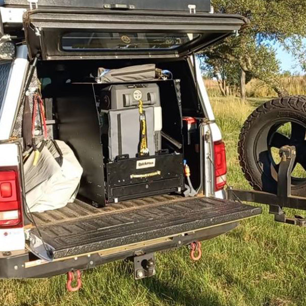 Quick Pitch Mini Kitchen MK2 – Drop-Down Fridge Slide & Dual Prep Table Camp Kitchen