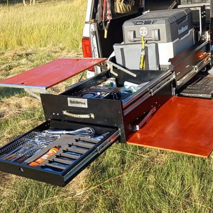 Quick Pitch Mini Kitchen MK2 – Drop-Down Fridge Slide & Dual Prep Table Camp Kitchen