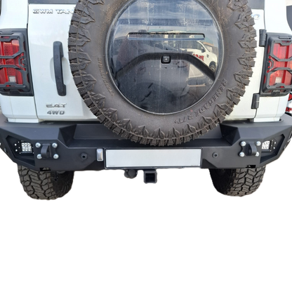 GWM Tank 300 Rear Bumper & Towbar | Spotlights, PDC Holders & Number Plate Light | 3mm Mild Steel | SA-Made