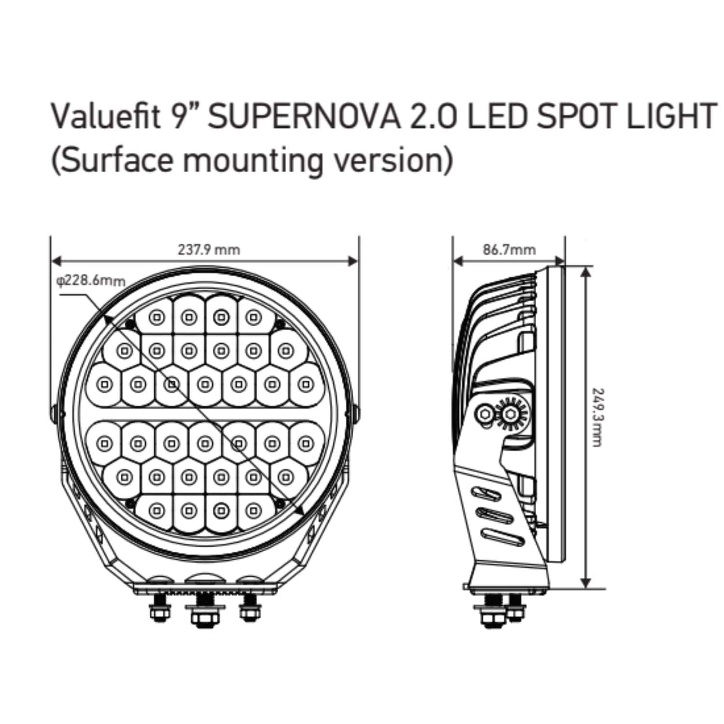 Hella ValueFit Supernova 2.0 9'' LED Spot Light Set