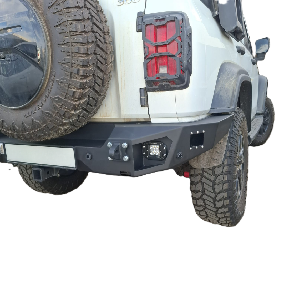 GWM Tank 300 Rear Bumper & Towbar | Spotlights, PDC Holders & Number Plate Light | 3mm Mild Steel | SA-Made