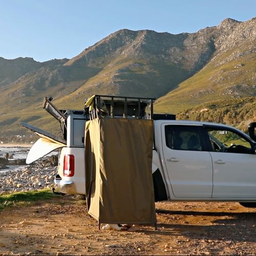 Quick Pitch Quick-en-Suite Box Unit – Hard-Shell Gas-Strut Privacy Cubicle