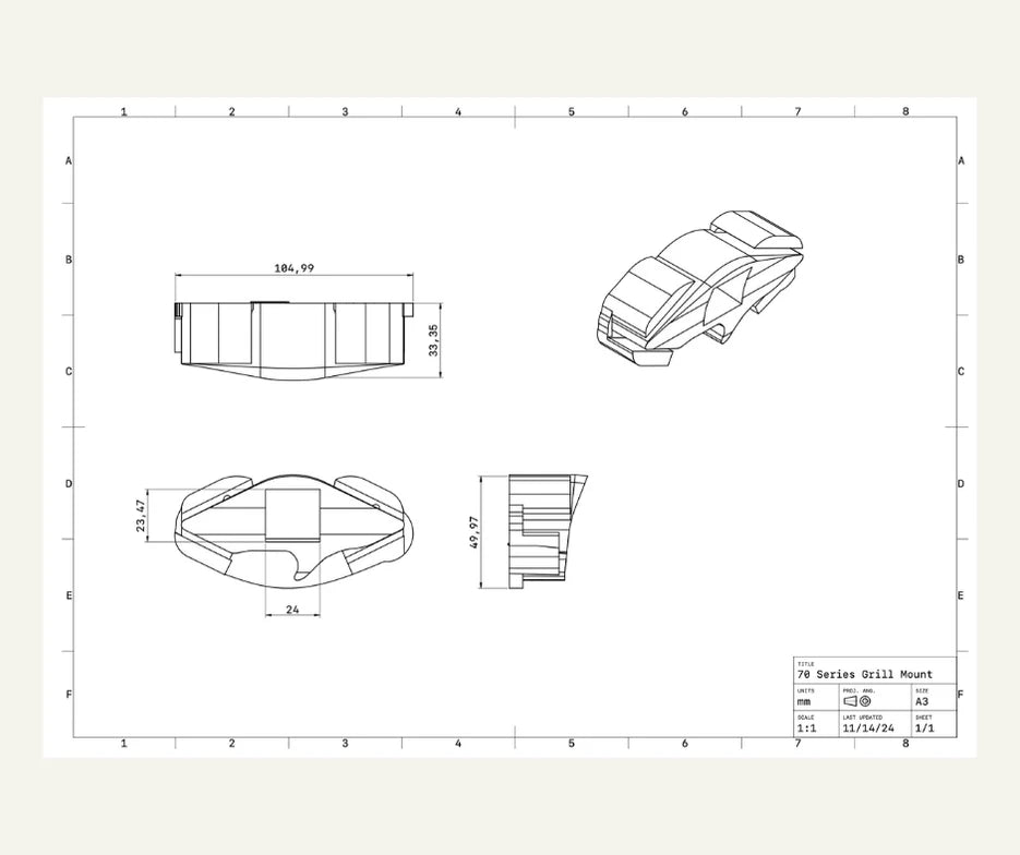 AutoChimp Front Camera Mounting Kit for Land Cruiser 70 Series