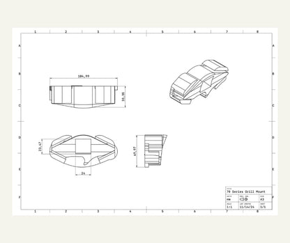 AutoChimp Front Camera Mounting Kit for Toyota Land Cruiser 70 Series