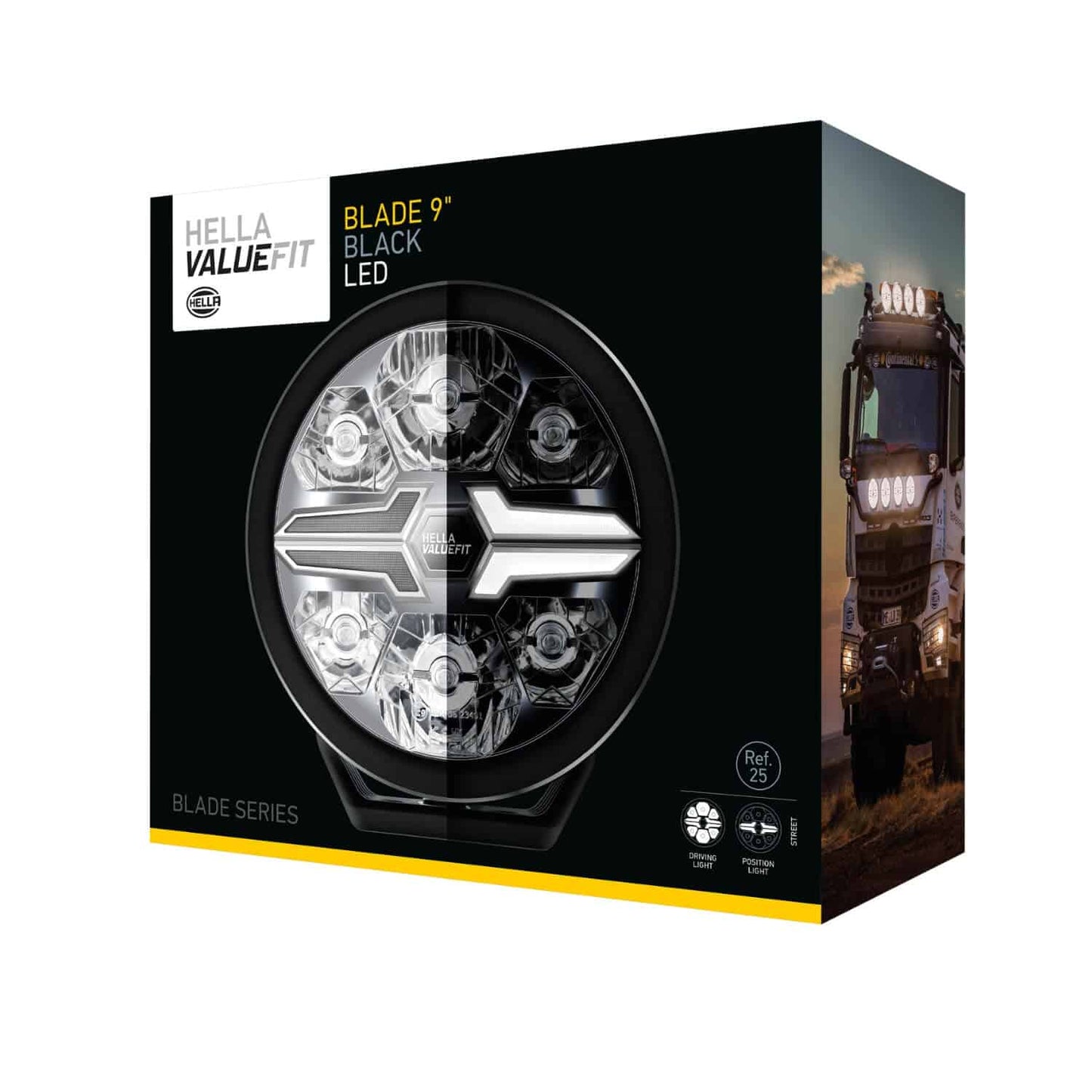 Hella Valuefit Blade 9" Round Black single