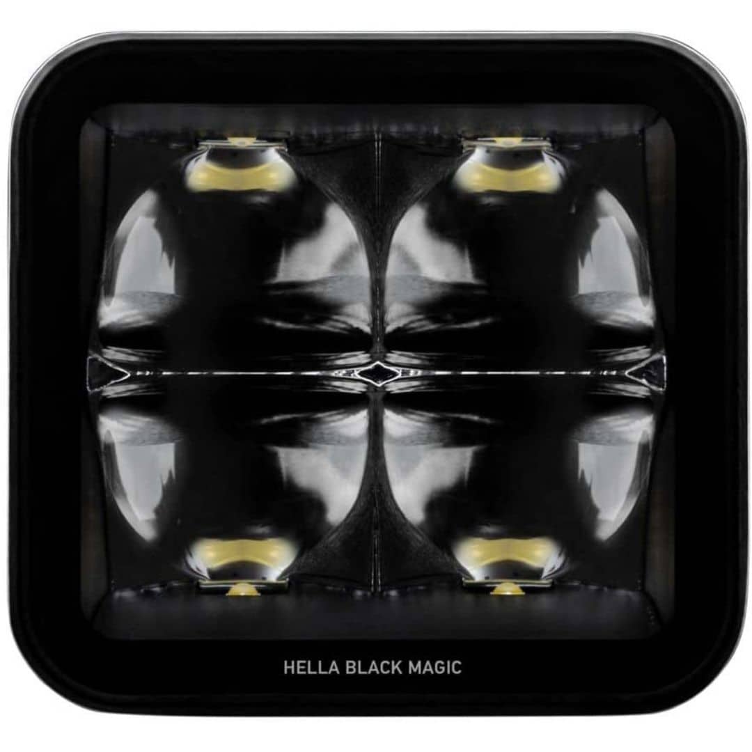 Hella Black Magic LED 3.2" Cube Spot Light Kit (Flush Mount)