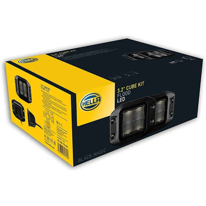 Hella LED Black Magic 3.2" Cube Kit - (Flood/Flush)