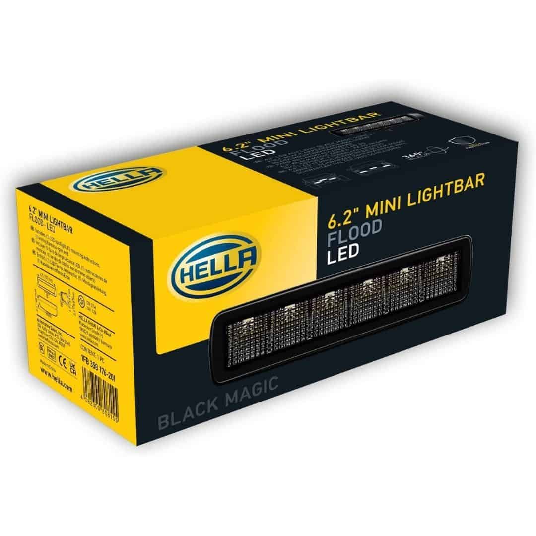 Hella Black Magic LED Mini Lightbar 6.2˝ Single (Flood)