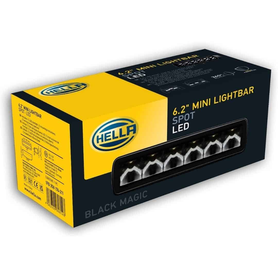 Hella Black Magic LED Mini Lightbar 6.2˝ Single (Spot)