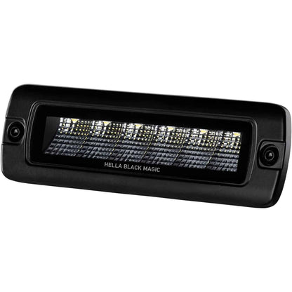 Hella Black Magic LED Mini Lightbar 6.2˝ Single Flush Mount (Flood)