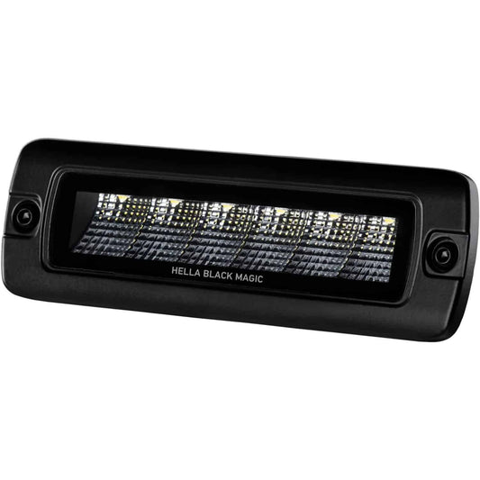 Hella Black Magic LED Mini Lightbar 6.2˝ Single Flush Mount (Flood)