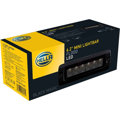 Hella Black Magic LED Mini Lightbar 6.2˝ Single Flush Mount (Flood)