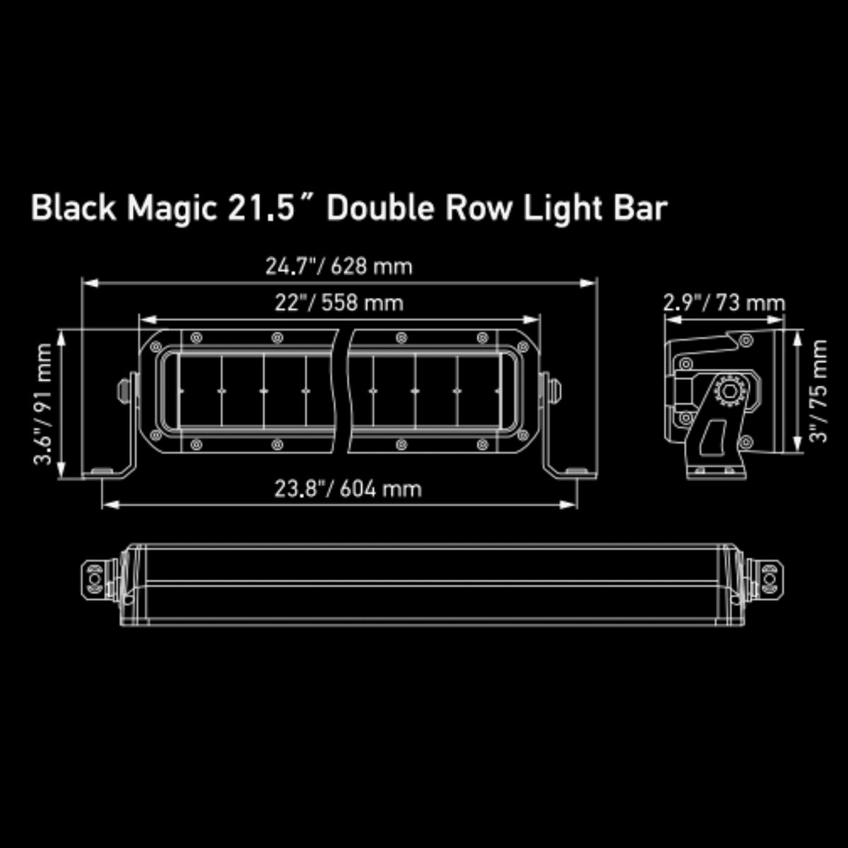 Hella Black Magic Tough 21.5" Double Row LED Light Bar