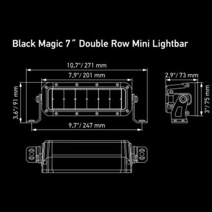 Hella Black Magic Tough 7" Double Row LED Mini Light Bar