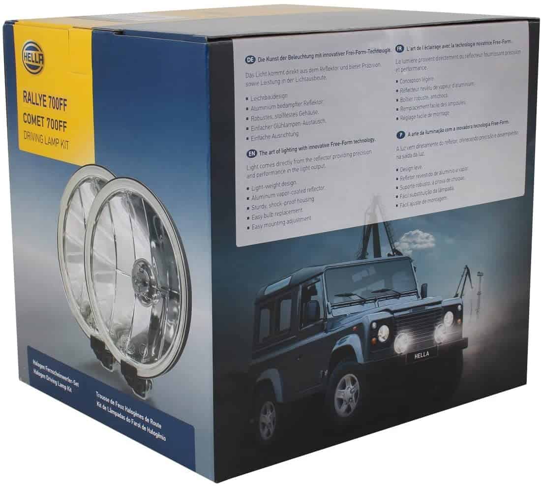 Hella Comet 700FF Driving Lamp Set with Clear Lens (Kit with 2 x Halogen bulbs)