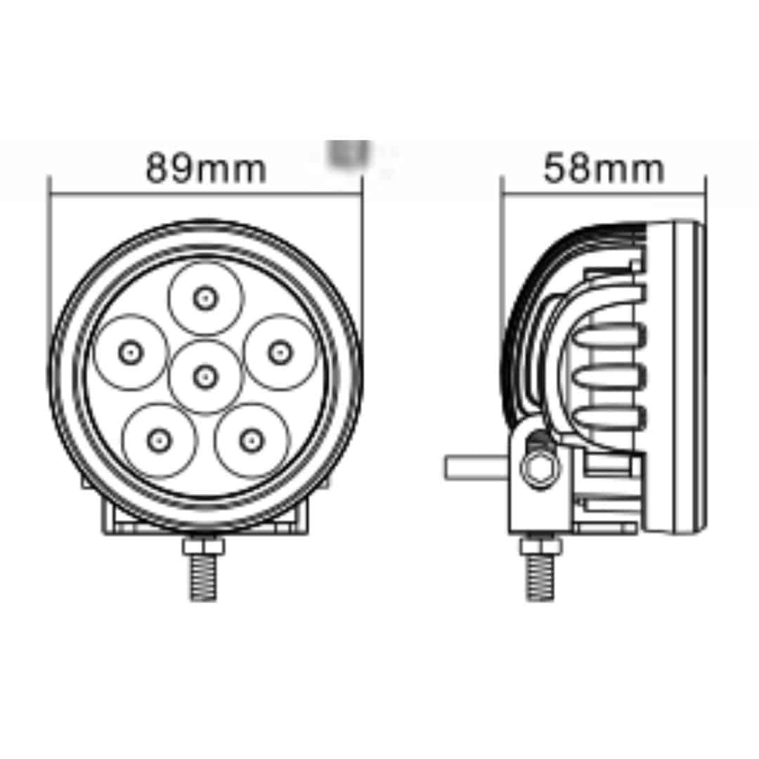 Hella Valuefit Round LED Worklight 18W - Spot