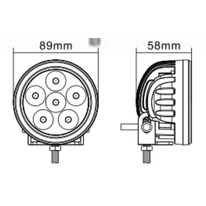 Hella Valuefit Round LED Worklight 18W - FLOOD