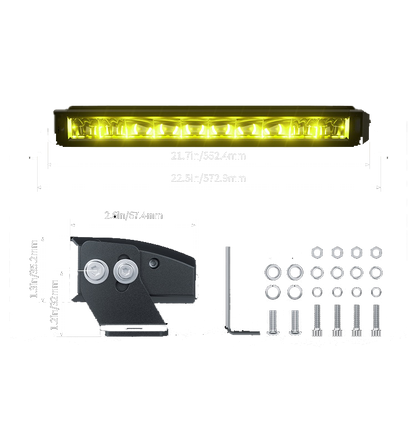 Flex Adventures 40" Dual Colour LED Light Bar | White & Golden | 200W | IP68/IP69K | 9–36V | Far Beam