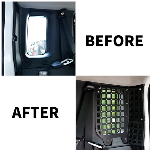Suzuki Jimny Gen 4 Window Storage MOLLE Panel Kit | CNC Aluminium | No-Drill Install