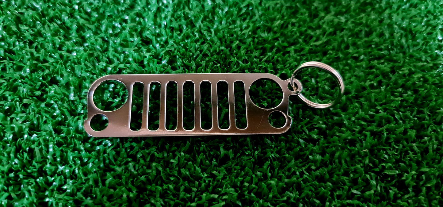 Jeep JK Advanced Key Ring  Polished Stainless Steel