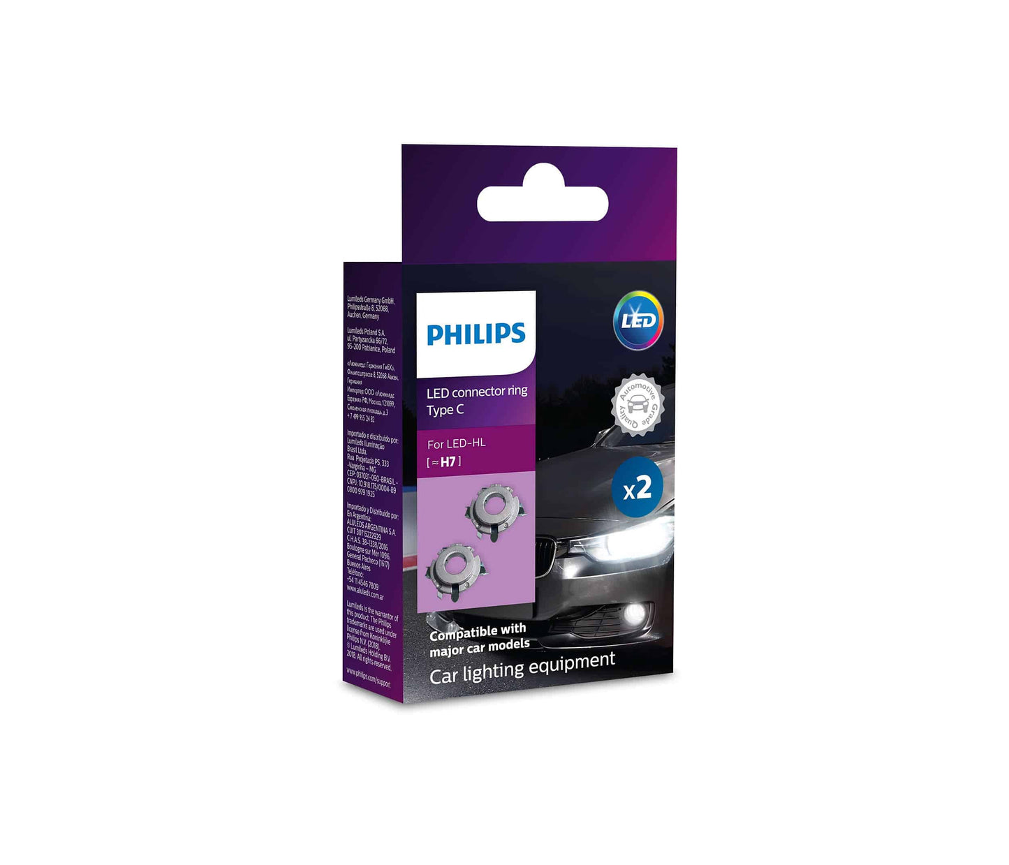 Philips H7 LED Connector rings Type C Ultinon Essential H7 only