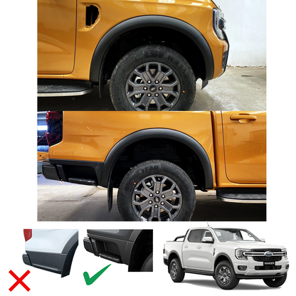 Ford Ranger 2023+ T9 V8 slimline Fender Flares Matt Back (Thai)
