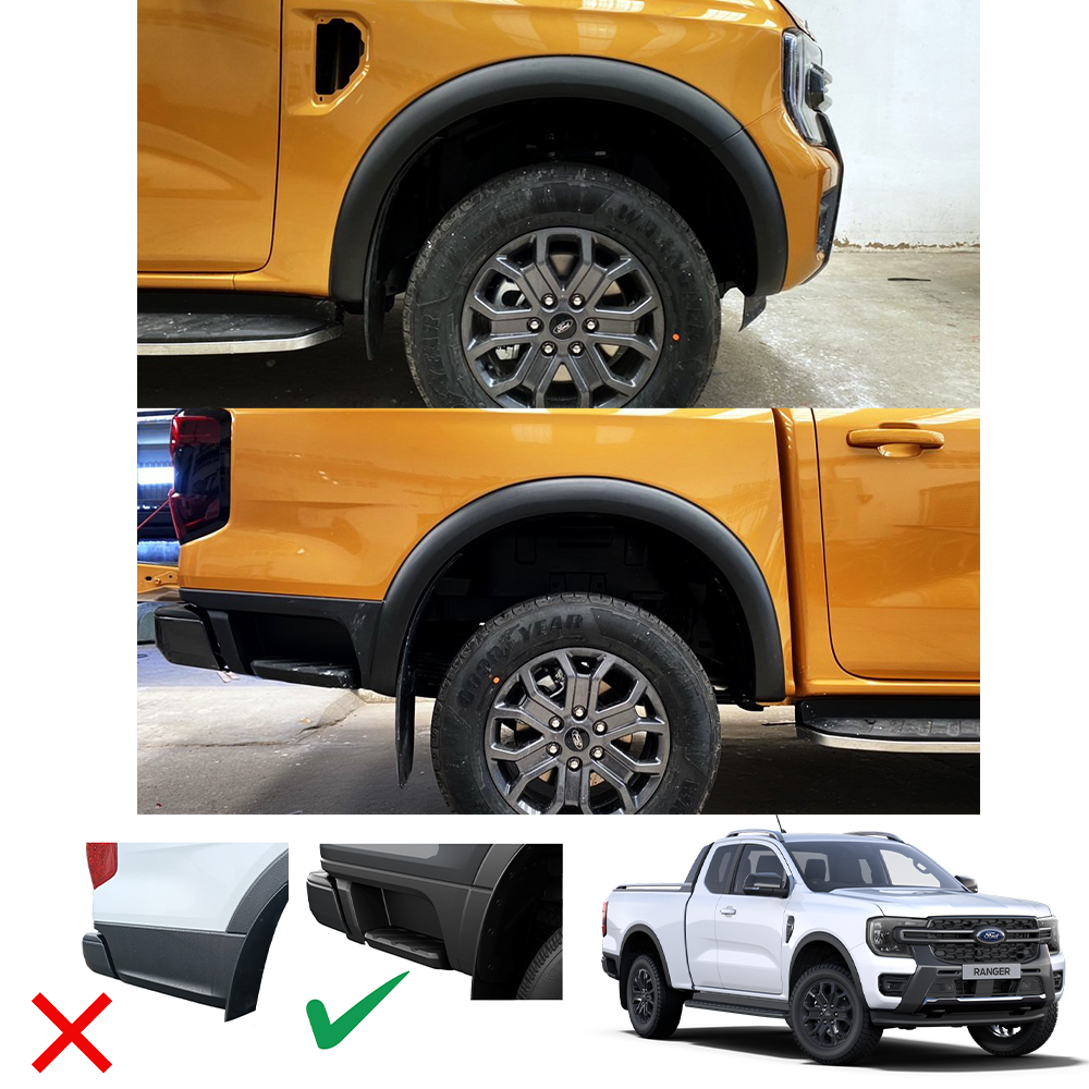 Ford Ranger 2023+ T9 V8 slimline Fender Flares Matt Back (Thai)