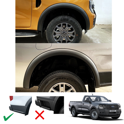 Ford Ranger 2023+ T9 V8 slimline Fender Flares Matt Back (Thai)