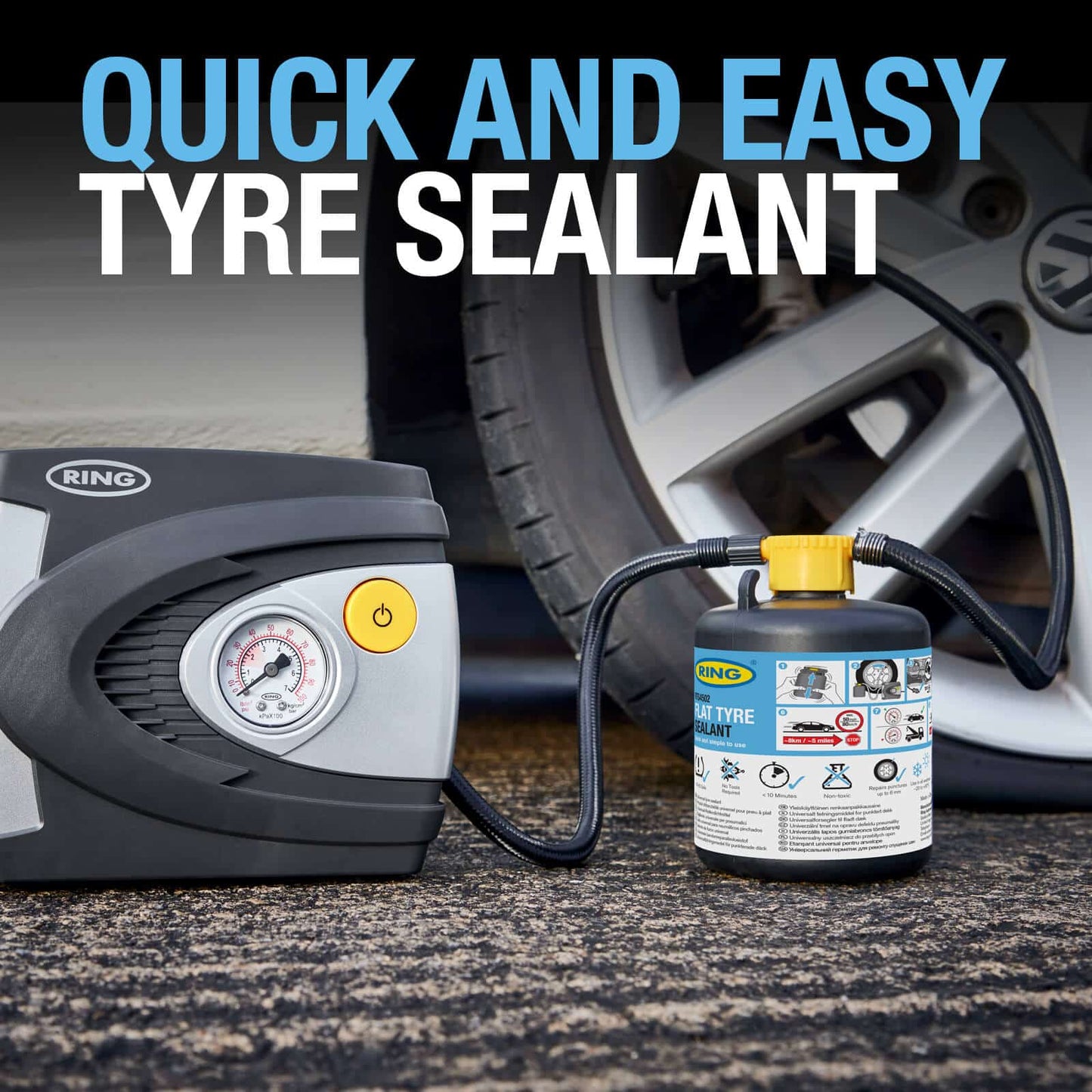 Ring RTK6 Flat Tyre Sealant Complete Kit