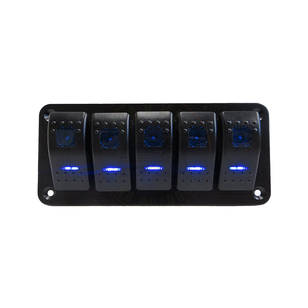 5 Gang rocker panel Blue LED