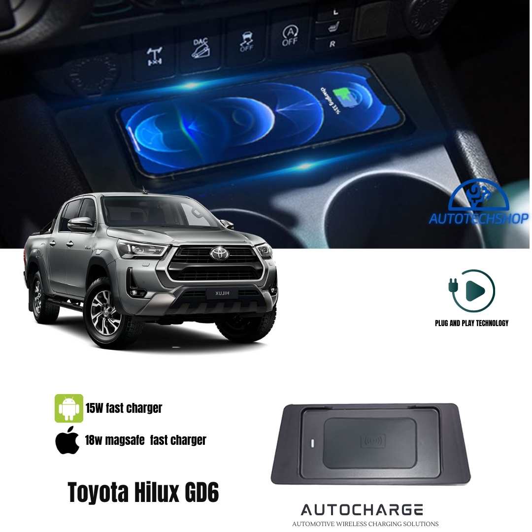Wireless 18w fast charger for Automatic Toyota Hilux GD6