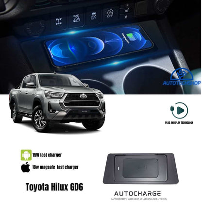 Wireless 18w fast charger for Automatic Toyota Hilux GD6