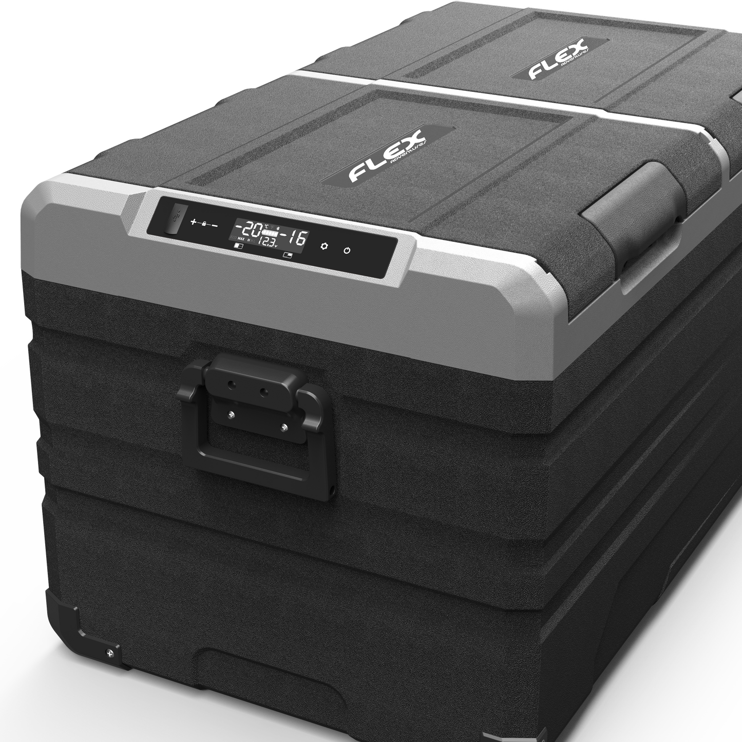 Flex TW95 Rugged Hard Plastic Dual Zone/Door Portable Fridge Freezer